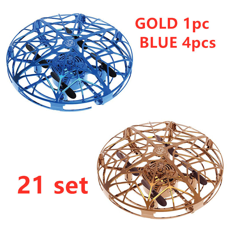 Color: 21 set - Flying Helicopter Mini Drone UFO RC Drone Infraed Induction Aircraft