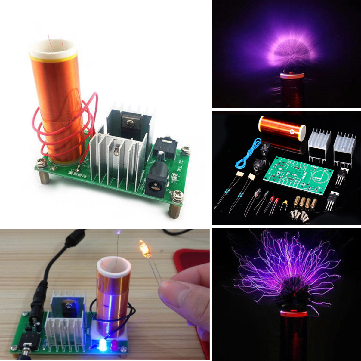 Geekcreit? DIY Mini Tesla Coil Module Unassembled 15W DC 15-24V 2A Plasma Speaker Electronic Kit