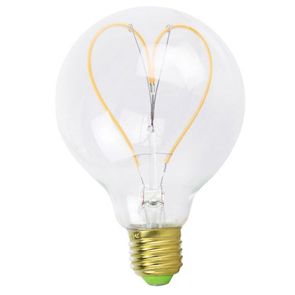 E27 4W G95 Dimmable Clear Gold Warm White Heart-Shaped Edison LED Light Bulb AC110-130V AC220-240V