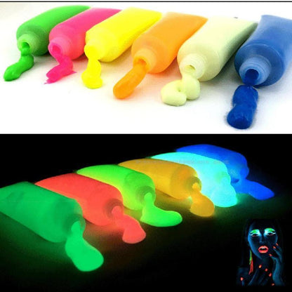 Fluorescence Decorations Glow In Dark Body Art Paint Luminous Acrylic Glowing Paint Tattoo Body Art