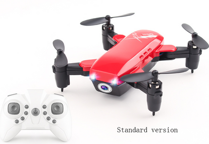 Color: Rojo, Estilo: Versión estándar - D9 mini avión plegable de cuatro ejes drone de altura fija WIFI avión de control remoto aéreo en tiempo real s9