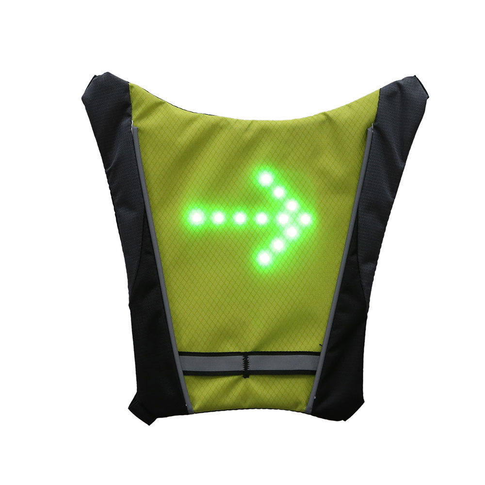 Color: Bright yellow 4pcs - USB Rechargeable Reflective Vest Backpack with LED Turn Signal Light Remote Control Outdoor Sport Safety Bag Gear for Cycling