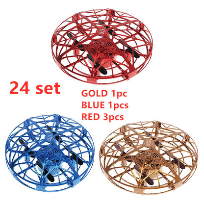 Color: 24 set - Flying Helicopter Mini Drone UFO RC Drone Infraed Induction Aircraft