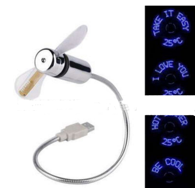 Style: B - USB temperature flash word fan