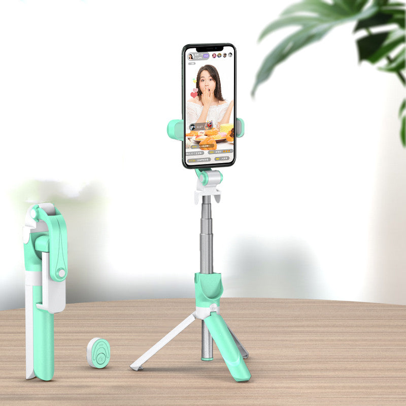 Color: Green mini flash - Selfie stick mobile phone live support