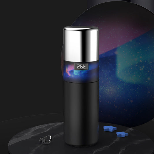 Color: Black - Intelligent Temperature Display 55 Degrees Fast Cooling Vacuum Cup 304 Stainless Steel CPU Creative Cooling Car Cup Water Bottle