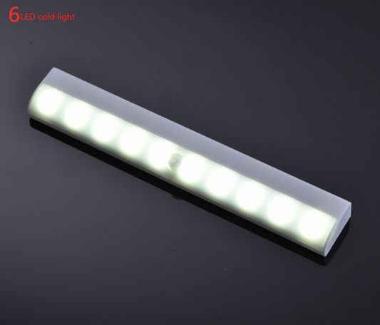 Color: Cold light, Size: 6PCS 10LED - LED Human Body Induction Magnetic Closet Light