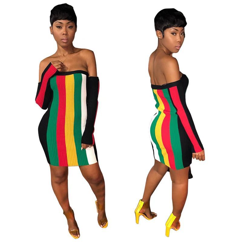 Rainbow Striped Panel Top