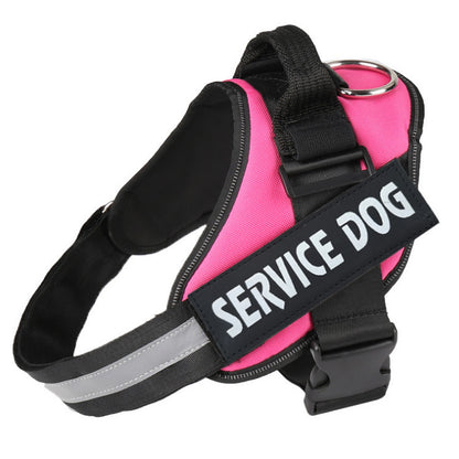 Color: Rose Red, Size: XL - Strong Nylon Reflective Strip Pet Traction Chest Strap