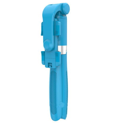 Color: Blue, Model: L01S - Compatible with Apple, Tripod Selfie Stick Mobile Universal Live Triangle Bracket One Bluetooth Selfie Artifact