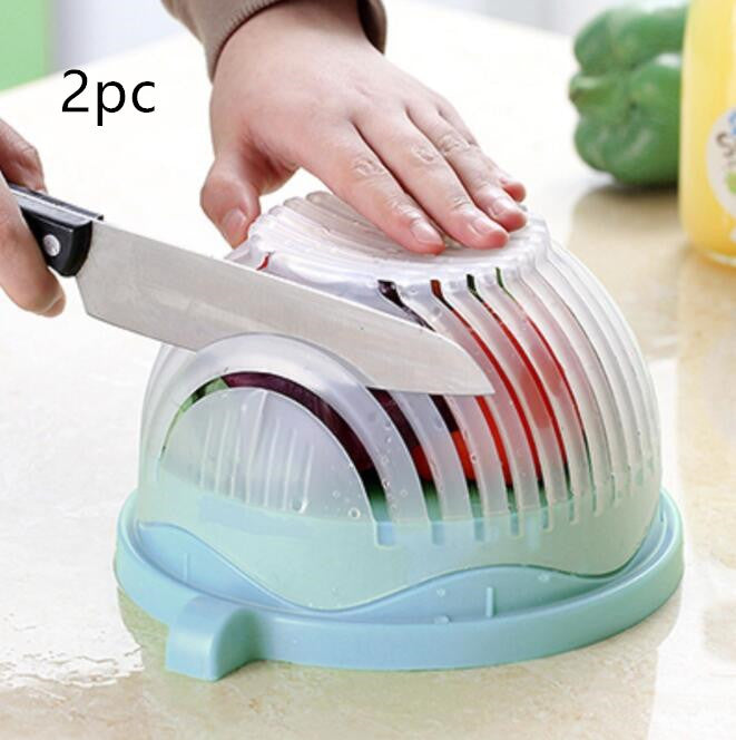 Color: Blue2pc - Creative Salad Cutter Fruit and Vegetable Cutter