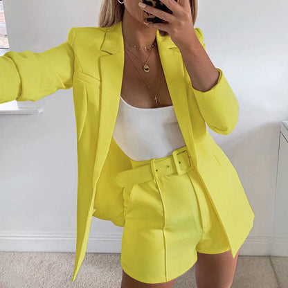 Color: Yellow, Size: 3XL-A, style:  - Temperament Women's Fashion Casual Lapel Cardigan