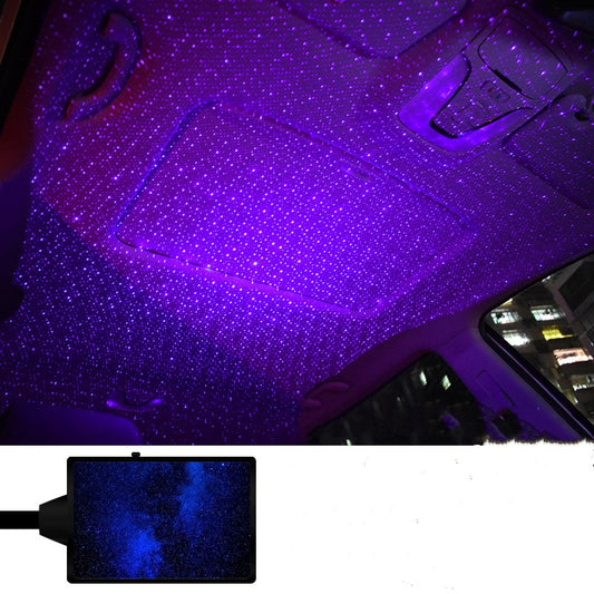 Color: Púrpura azul - Proyector de luz de estrella Luces de fiesta Luz LED USB Iluminación interior Luces LED interiores para automóvil Luces de noche de galaxia de cielo estrellado