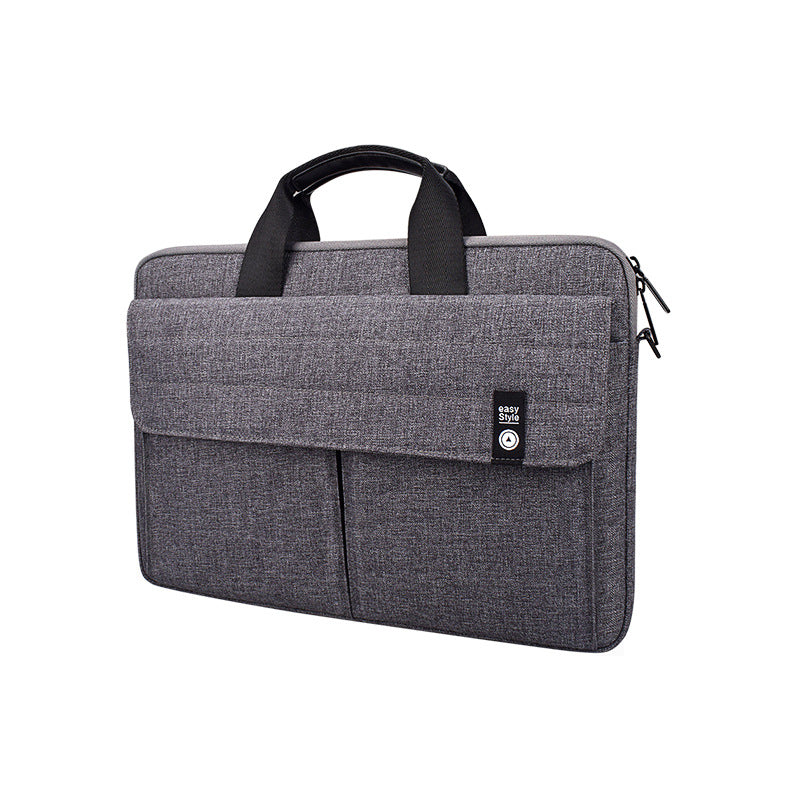 Color: Grey, Style: B, Size: 15.6 inch - Portable laptop computer bag shoulder briefcase