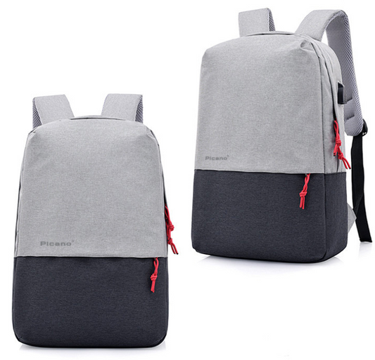 Color: 1601 3 gray, Size: 1601 3 - Cross border Picano custom computer bag backpack leisure student package men and women multi-functional USB charging knapsack