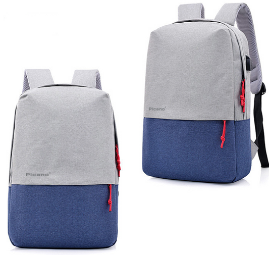 Color: 1601 3 blue, Size: 1601 3 - Cross border Picano custom computer bag backpack leisure student package men and women multi-functional USB charging knapsack