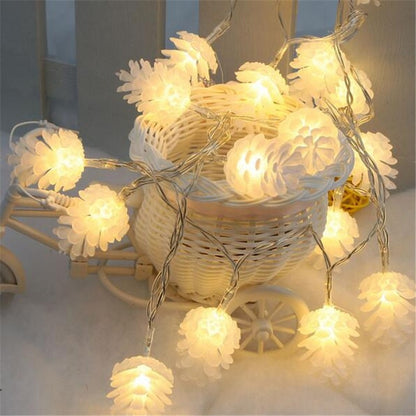 Color: Warm White, Size: 10 lights - LED pine cone light string