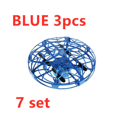 Color: 7 set - Flying Helicopter Mini Drone UFO RC Drone Infraed Induction Aircraft