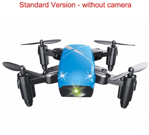 Color: Blue, style: Without camera - Micro Foldable RC Drone 3D Bearing Steering Wheel Remote Control Quadcopter Toys With Camera WiFi APP Control Helicopter Dron Kids Gift