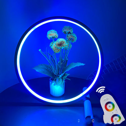 Color: White, style: B-USB, Electrical outlet:  - Nodic Circle Light Usb Color Changing Led Cct Rgb Minimalist Table Lamp