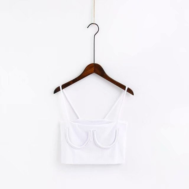 style: A, Color: White-One size, Size:  - Women's Fashion Simple And Versatile Crescent Camisole