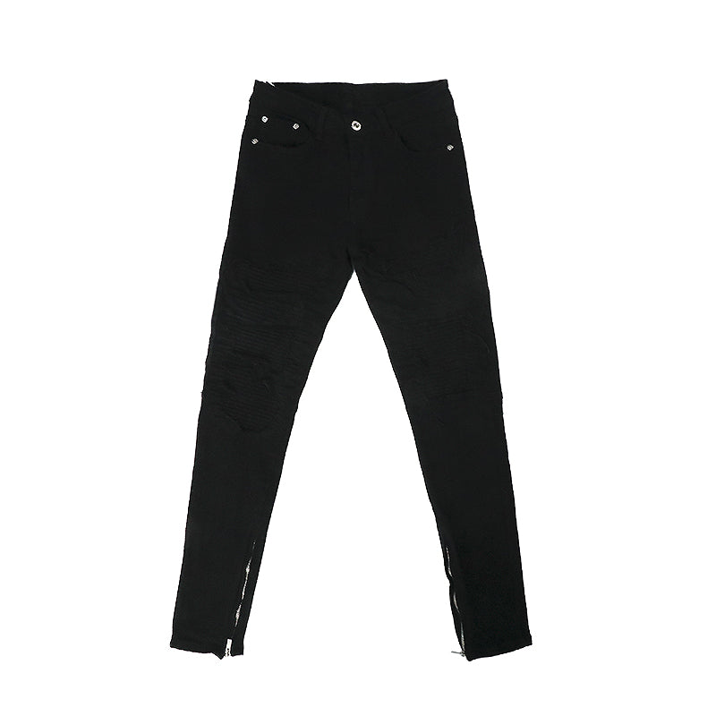 Men's Fashion Stretch Skinny Side-opening Zipper Stiletto Jeans