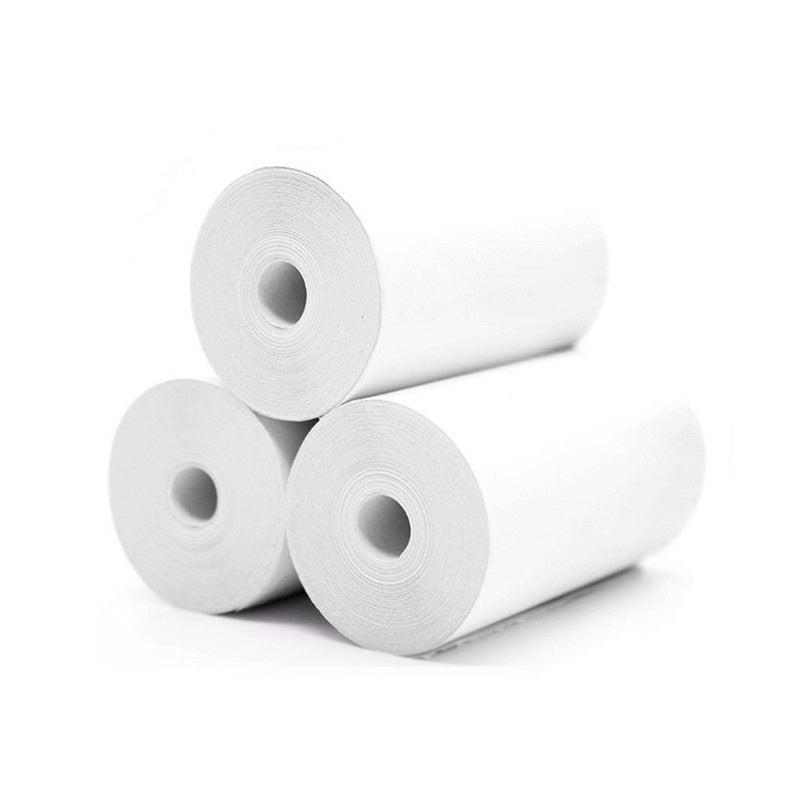 Model: 3pc White Thermal paper, Color: White - Mini Bliuetooth Wireless Thermal Printer Paper Sticker Label Printer