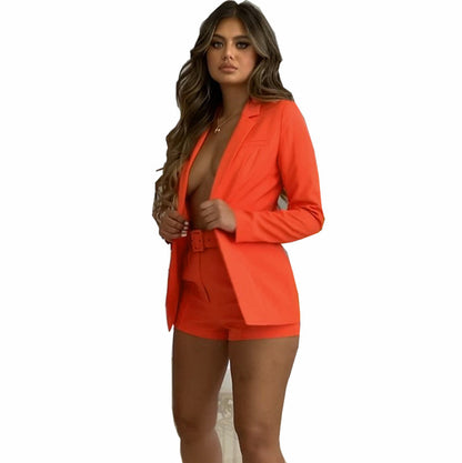 Color: Orange, Size: 2XL-A, style:  - Temperament Women's Fashion Casual Lapel Cardigan