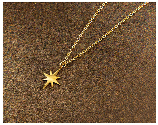 style: B, Color: Golden - Necklace European and American Star Sun Clavicle Phain Pendant