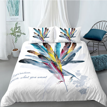 Color: 02, Size: 200x225cm - Digital Printing Quilt Cover Three-piece Foreign Trade Dream Catcher Series