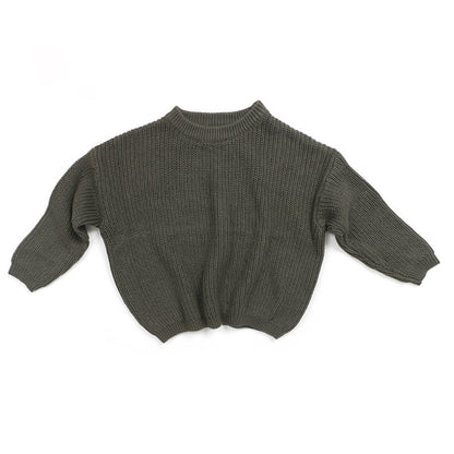 Color: D, Size: 18M - Solid Csul Sweter Sloucy Soft Wool Itted