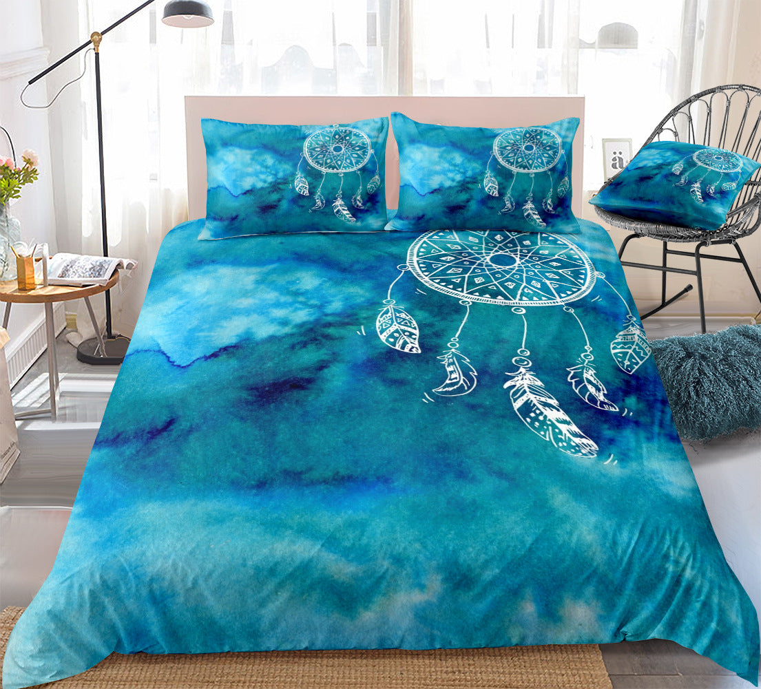 Color: 09, Size: 150cm*200cm - Digital Printing Quilt Cover Three-piece Foreign Trade Dream Catcher Series