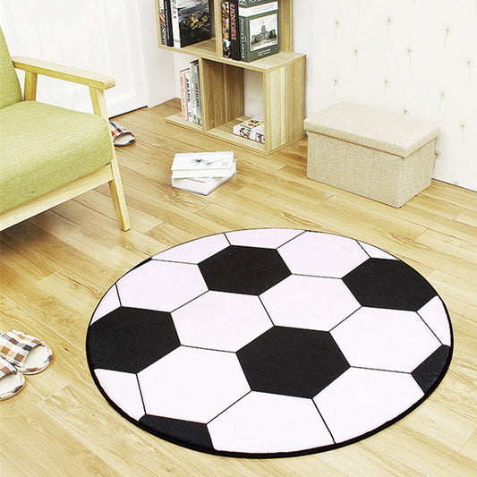 Color: black white, Size: 80cm - Taobao Source Round Carpet Computer Chair Cushion Office Chair Floor Mat Door Step Pad Factory Direct Shipping