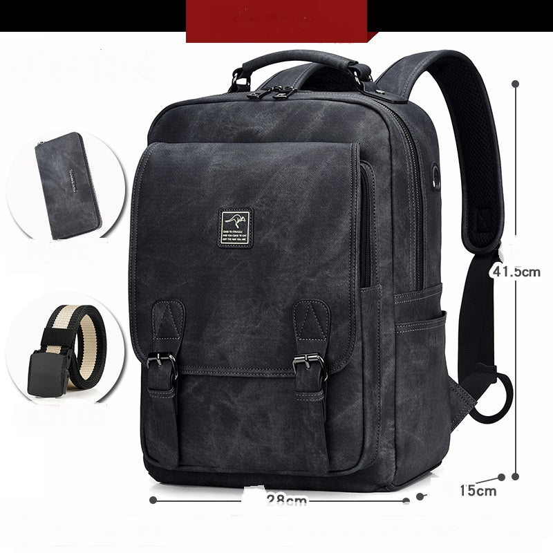 Color: Grey, style: Package 2 - Casual Large-capacity Computer Bag Backpack Travel Backpack