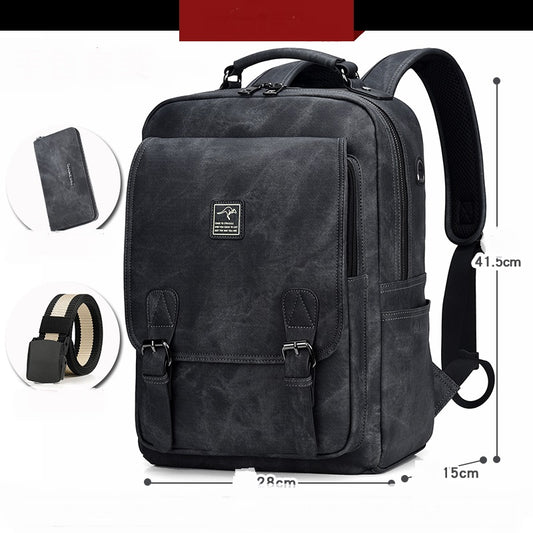 Color: Grey, style: Package 2 - Casual Large-capacity Computer Bag Backpack Travel Backpack