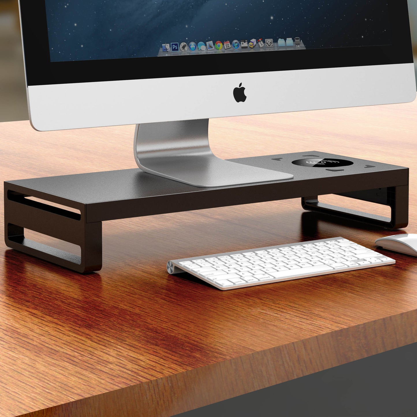 style: High version, power: US - Multi-Function Laptop PC Stand Aluminum Shelf Computer Screen Riser Desktop Monitor Stand with USB Wireless Charging Plinth