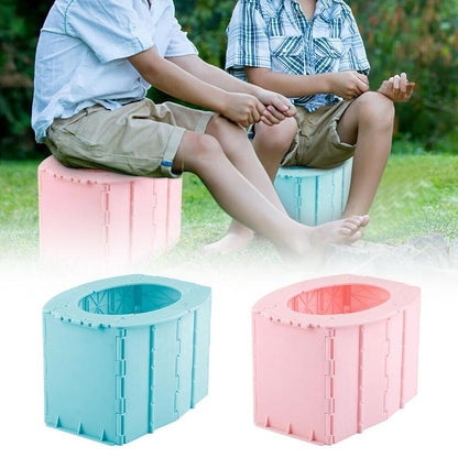 Color: Blue 4pcs - Portable Travel Folding Toilet Urinal Mobile Seat For Camping Hiking