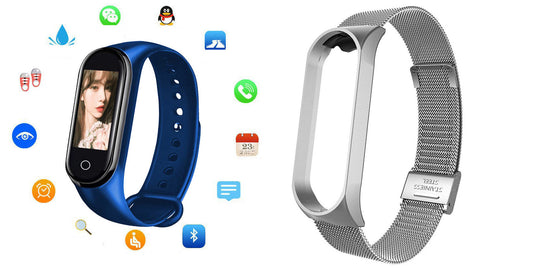 Color: Blue and Silver - M4s smart bracelet