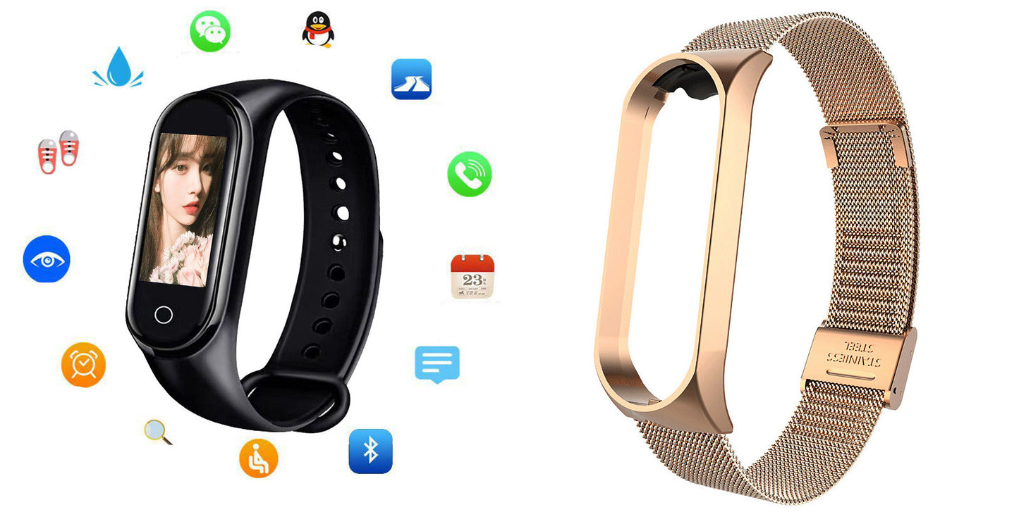 Color: Black And Gold - M4s smart bracelet