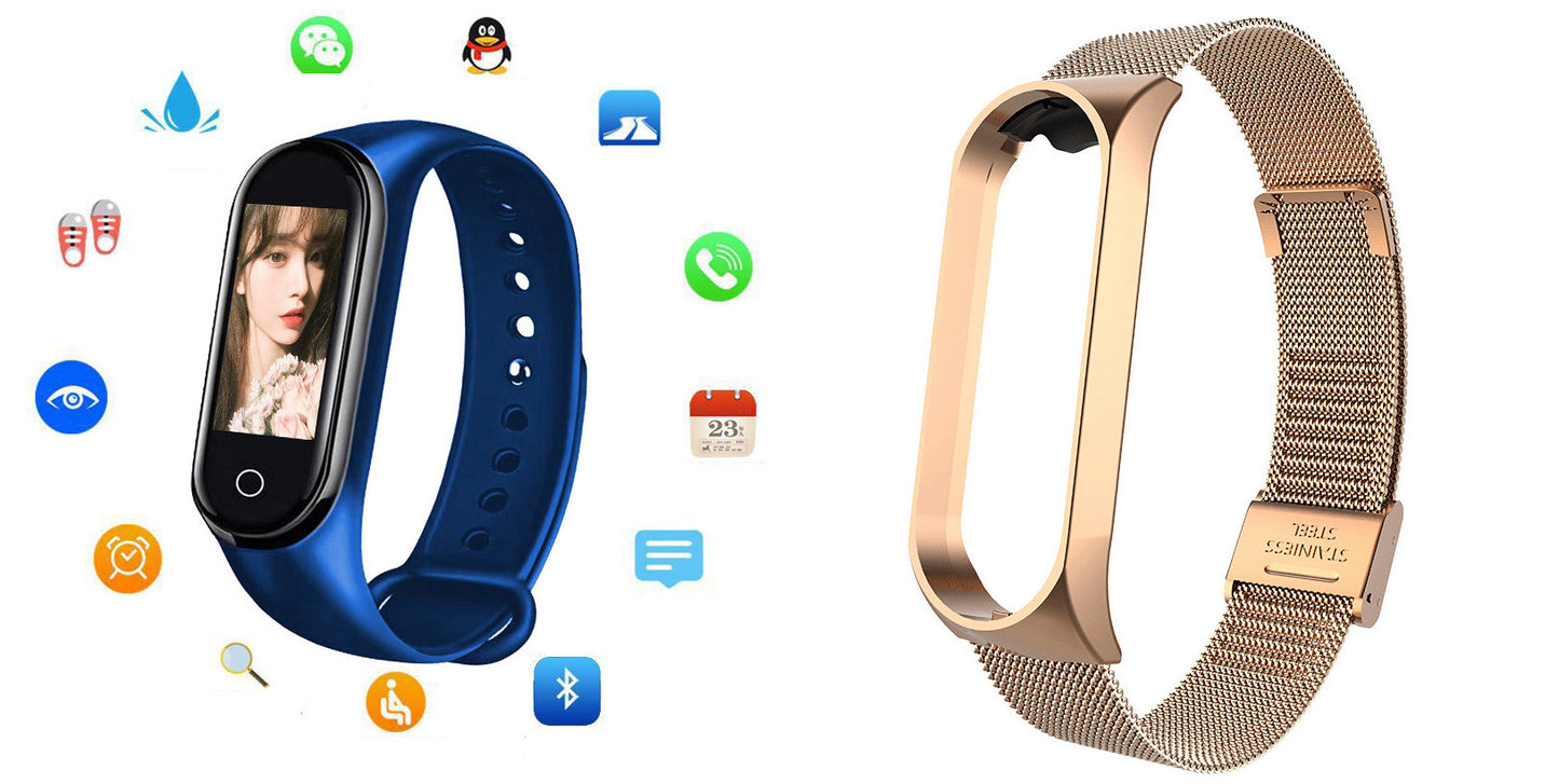 Color: Blue and Gold - M4s smart bracelet