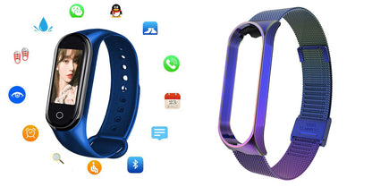 Color: Blue and Navy Blue - M4s smart bracelet