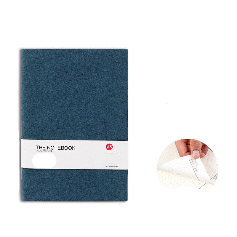 Color: navy, style: A5 260-1set, quantity:  - Simple Solid Color Thickened College Birthday Notebook