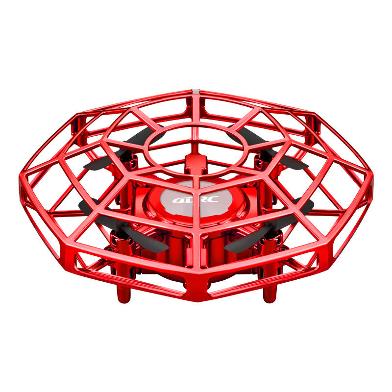 Color: Rojo - Mini RC Ufo Drone Aircraft Detección de manos Infrarrojo RC Helicóptero Pequeño Drohne Quadcopter Inducción electrónica Flayaball Juguetes para niños