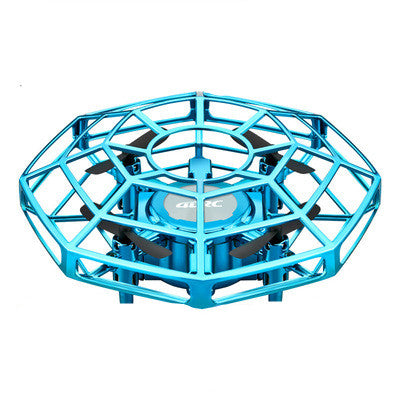 Color: V3 azul - Mini RC Ufo Drone Aircraft Detección de manos Infrarrojo RC Helicóptero Pequeño Drohne Quadcopter Inducción electrónica Flayaball Juguetes para niños