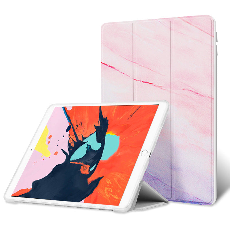 Color: Pink, Model: Ipad pro10.5 - Compatible with Apple, 2020 Applicable Ipad10.2 Air2 Flat Protective Cover 9.7pro11 10.5 Silicone Tri-fold Mini4