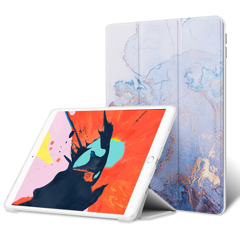 Color: Light Blue, Model: Ipad 2 3 4 - Compatible with Apple, 2020 Applicable Ipad10.2 Air2 Flat Protective Cover 9.7pro11 10.5 Silicone Tri-fold Mini4