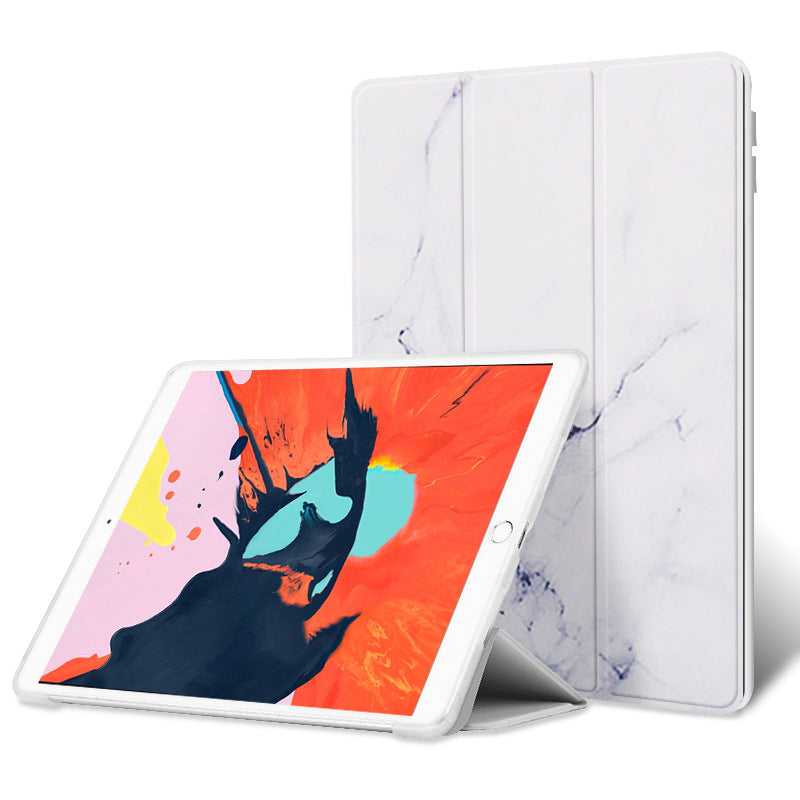 Color: White, Model: Ipad pro9.7 - Compatible with Apple, 2020 Applicable Ipad10.2 Air2 Flat Protective Cover 9.7pro11 10.5 Silicone Tri-fold Mini4