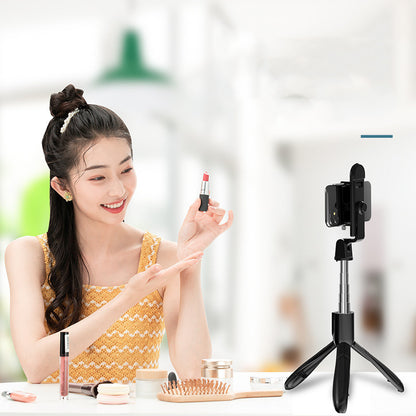 Compatible with Apple, Selfie Stick Mobile Phone Live Support Integrated Multifunctional Bluetooth Universal Tripod Retractable Outdoor Camera Artifact