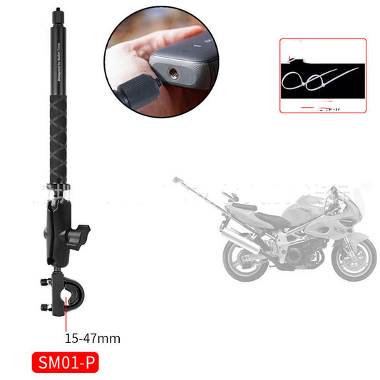 Color: Black, Size: SM09 - TUYU Motorcycle Bike Invisible Selfie Stick Monopod Handlebar Mount Bracket for GoPro Max 9 Insta360 One R X2 Camera Accessories