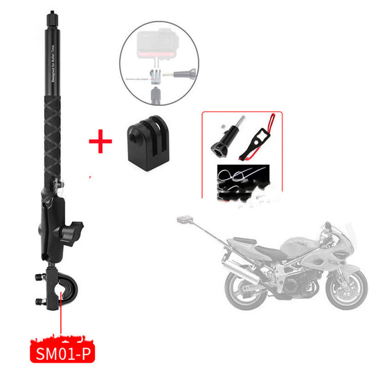 Color: Black, Size: SM02 - TUYU Motorcycle Bike Invisible Selfie Stick Monopod Handlebar Mount Bracket for GoPro Max 9 Insta360 One R X2 Camera Accessories